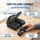 Organizer na leki LekSafe na 7 dni z 3 porami dnia i polskimi nazwami dni na kuchennym stole