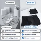 Porównanie: zwykła wkładka zwinięta i odklejona kontra bokserki BokSafe z wszytą warstwą chłonną